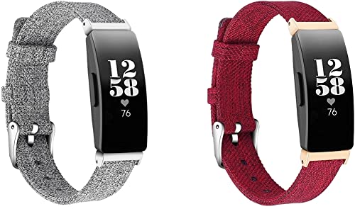 Chainfo Uhrenarmband kompatibel mit Fitbit Inspire/Inspire HR Watchband Nylon Sport Outdoor (Pattern 1+Pattern 4) von Chainfo