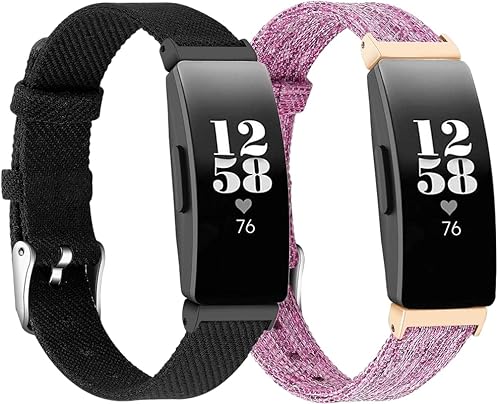 Chainfo Uhrenarmband kompatibel mit Fitbit Inspire/Inspire HR Watchband Nylon Sport Outdoor (Pattern 3+Pattern 5) von Chainfo