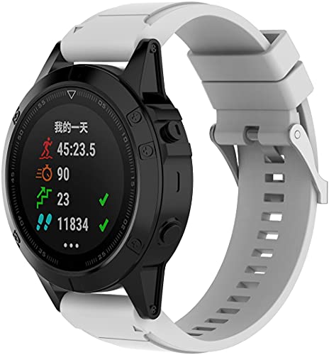 Chainfo Uhrenarmband kompatibel mit Garmin Fenix 5/5 Plus/Fenix 6/6 PRO/Quatix 5, Premium Weiches Silikon Verstellbarer Ersatzgurt (Pattern 6) von Chainfo