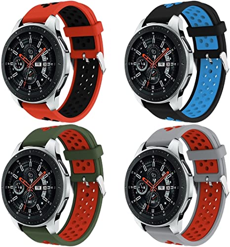 Chainfo Uhrenarmband kompatibel mit Ticwatch Pro 2021 / Pro 3 / Pro 2020 / Pro X/Pro 3 lite, Premium Weiches Silikon Verstellbarer Ersatzgurt NO240303 (22mm, H [Pack of 4]) von Chainfo