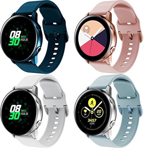Chainfo Unisex Silikon Uhrenarmbänder kompatibel mit Honor MagicWatch2 46mm / Watch GS PRO/Magicwatch/Watch GS 3, Gebürstete Edelstahl Schwarz Schnalle NO220905 (22mm, G [Pack of 4]) von Chainfo
