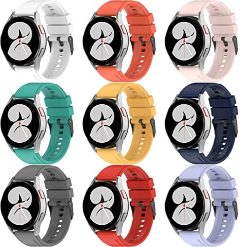 Chainfo Unisex Silikon Uhrenarmbänder kompatibel mit Huawei Watch GT 2 42mm / Watch Elegant/Watch GT 2 Elegant, Gebürstete Edelstahl Schwarz Schnalle (20mm, H [Pack of 9]) von Chainfo