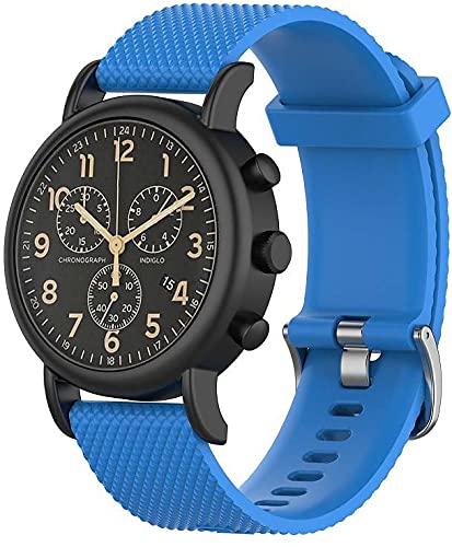 Chainfo Unisex Silikon Uhrenarmbänder kompatibel mit Timex Weekender/Timex Expedition, Gebürstete Edelstahl Schwarz Schnalle (Pattern 1) von Chainfo