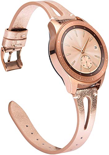 Chainfo echt Leder Uhrenarmband kompatibel mit Honor Watch SE / MagicWatch2 42mm, Armband gepolstert Kalbsleder Gurt Edelstahl Schnalle (20mm, Pattern 7) von Chainfo