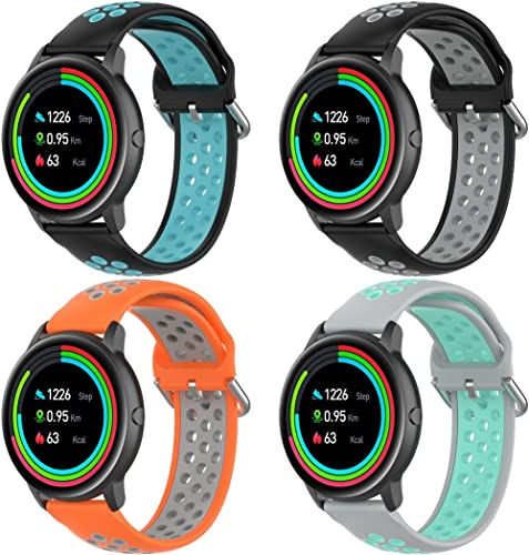 Chainfo kompatibel mit Amazfit ZEPP Z/GTR 2e / Stratos/GTR 3 Soft Silikon Classic Ersatz Uhrenarmbänder (22mm, G [Pack of 4]) von Chainfo