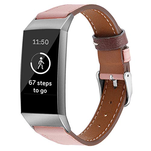 Chainfo kompatibel mit Fitbit Charge 4 / Charge 3 SE/Charge 3 / Charge 3 Special Edition Armbänder Armband Leder, Schlank Ersatzband Band Uhrenarmband (Pattern 4) von Chainfo