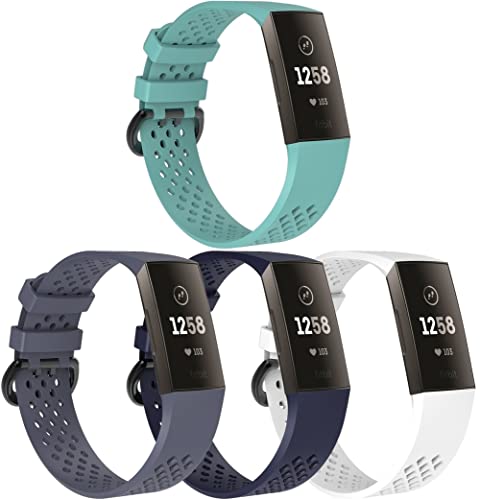 Chainfo kompatibel mit Fitbit Charge 4 / Charge 4 SE/Charge 3 / Charge 3 SE Armband, Silikon Uhrenarmband Sportarmband (H [Pack of 4]) von Chainfo