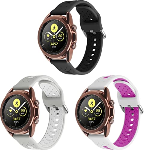 Chainfo kompatibel mit Garmin Vivoactive 4 / Venu 2 / Forerunner 255 Soft Silikon Classic Ersatz Uhrenarmbänder NO220831 (22mm, J [Pack of 3]) von Chainfo