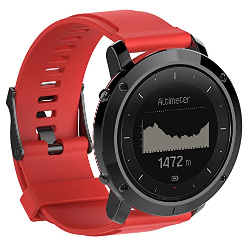 Chainfo kompatibel mit Suunto Traverse Armband, Silikon Uhrenarmband Sportarmband NO240411 (Red) von Chainfo