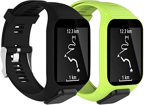 Chainfo kompatibel mit TomTom Spark/Spark 3 / Runner 2 / Runner 3 / Golfer 2 / Adventurer Armband, Silikon Uhrenarmband Sportarmband NO220918 (H [Pack of 2]) von Chainfo