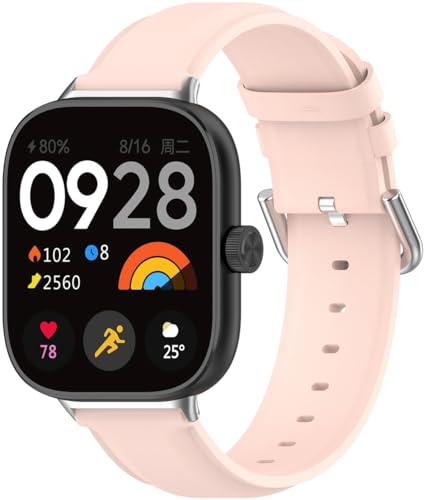 Chainfo kompatibel mit Xiaomi Smart Band 8 Pro/Redmi Watch 4 Uhr Band, Kalbsleder Ersatz Band Uhrenarmband mit Edelstahl Faltschließe NO240327 (Pink) von Chainfo