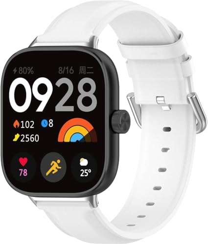 Chainfo kompatibel mit Xiaomi Smart Band 8 Pro/Redmi Watch 4 Uhr Band, Kalbsleder Ersatz Band Uhrenarmband mit Edelstahl Faltschließe NO240327 (White) von Chainfo