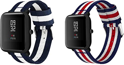 Nylon Quick Release Ersatz Uhrenarmband kompatibel mit Garmin Vivoactive 3 / Vivoactive 3 music/Approach S40 / Vivomove sport, Uhrenband für Damen und Herren | Mehrere (20mm, Pattern 1+Pattern 3) von Chainfo