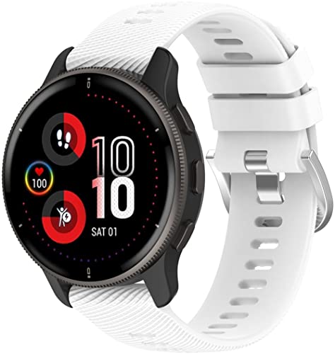 Silikon Uhrenarmbänder kompatibel mit Amazfit Bip U/Active/GTS 2e / Bip Lite/GTS, Gebürstete Edelstahl Schnalle NO240313 (20mm, White) von Chainfo