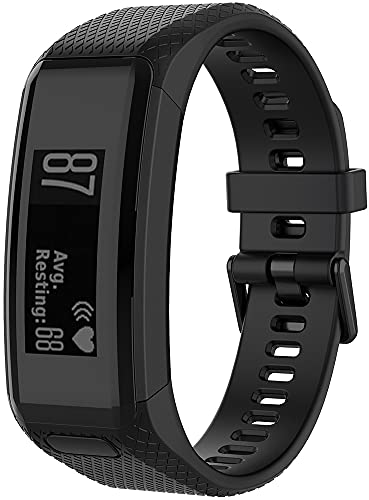 Silikon Uhrenarmband kompatibel mit Garmin Vivosmart HR, mit Schnellverschluss NO230807 (Black) von Chainfo