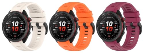 Uhrenarmband kompatibel mit Garmin Approach S70 42mm, Premium Weiches Silikon Verstellbarer Ersatzgurt NO240218 (E [Pack of 3]) von Chainfo