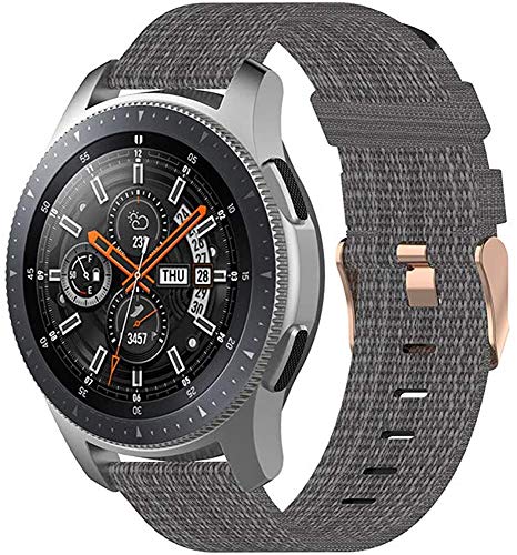 kompatibel mit Garmin Move 3S / Vivoactive 4S / Forerunner 255S / Active S/Venu 2S Nylon Uhrenarmband Ersatz Riemen Bänder Armband Smartwatch NO231129 (18mm, Dark Gray) von Chainfo