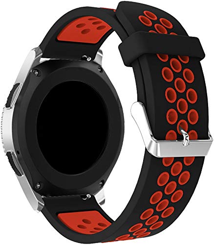 kompatibel mit Polar Ignite/Unite/Ignite 2 / Pacer Soft Silikon Classic Ersatz Uhrenarmbänder (20mm, Black Red) von Chainfo