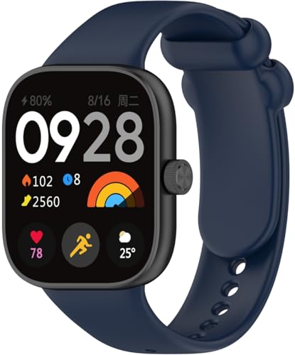 kompatibel mit Xiaomi Redmi Watch 4 / Smart Band 8 Pro Uhrenarmbänder Soft Silikon Classic Ersatz NO240331 (Midnight Blue) von Chainfo