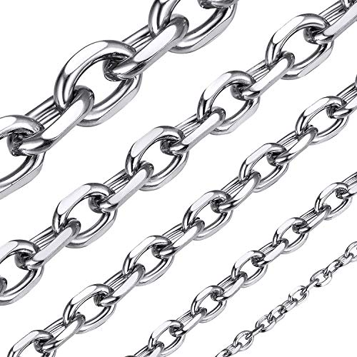 ChainsHouse 12MM breit 56cm lang Kabelkette für Männer Edelstahl Silber rapperkette für Hip pop Rapper Punk Rocker Biker von ChainsHouse