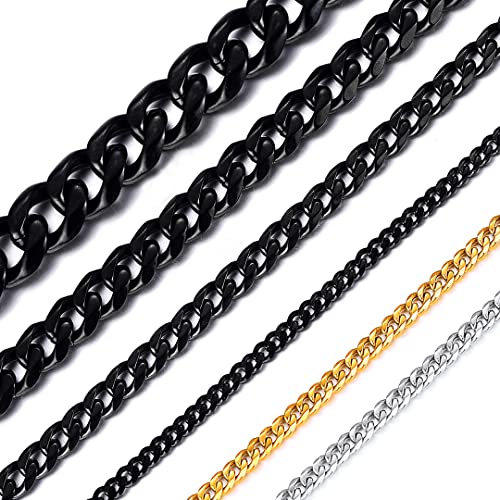 ChainsHouse 12mm Breit 55cm Schwarz coole Männer Halskette Hip pop Gliederkette aus Edelstahl,Perfekte Geschenke für Ihren Freunden von ChainsHouse