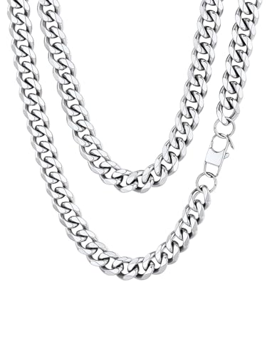 ChainsHouse Edelstahl Panzerkette Herren 71cm Halskette Herren Edelstahl Kette Mann Robuste Kette 12mm Gliederkette ohne Anhänger Kubanische Kette Silber Männer Halsband Modeschmuck für Ehemann ChainsHouse Edelstahl Panzerkette Herren 71cm Halskette Herren Edelstahl Kette Mann Robuste Kette 12mm Gliederkette ohne Anhänger Kubanische Kette Silber Männer Halsband Modeschmuck für Ehemann von ChainsHouse