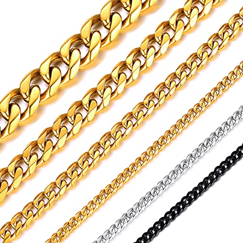 ChainsHouse 76cm Länge 12mm Halskette mit Karabinerverschluss Hip pop Kette Herren hochwertigen Schmuck kette, ideales Geschenke für Vater/Bruder/Freund von ChainsHouse