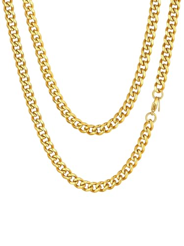 ChainsHouse 76cm Länge 6mm Halskette mit Karabinerverschluss Hip pop Kette Herren hochwertigen Schmuck kette, ideales Geschenke für Vater/Bruder/Freund von ChainsHouse