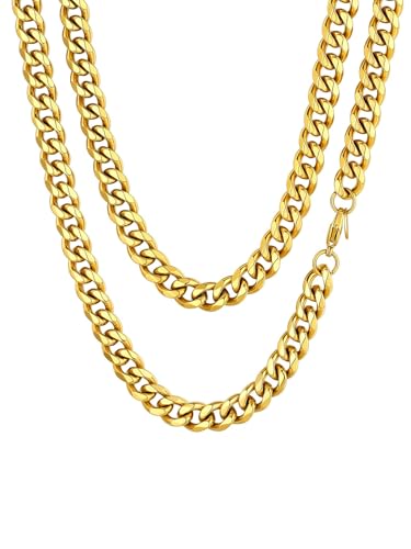 ChainsHouse 76cm Länge 9mm Halskette mit Karabinerverschluss Hip pop Kette Herren hochwertigen Schmuck kette, ideales Geschenke für Vater/Bruder/Freund von ChainsHouse