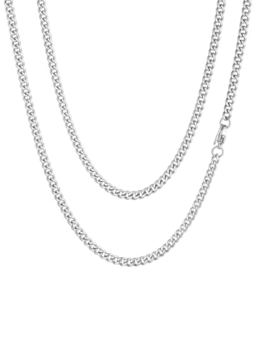 ChainsHouse 3mm Breit 71cm Silber Halskette coole panzerkette für Hip pop Rapper Hip pop fans coole Junge und Mädchen von ChainsHouse