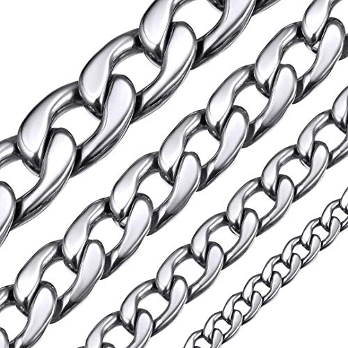 ChainsHouse panzerkette Herren 5mm Breit 20 inch Edelstahl kubanischekette Herren Schmuck mit Schmuckbeutel Vater/Großevater/Bruder von ChainsHouse