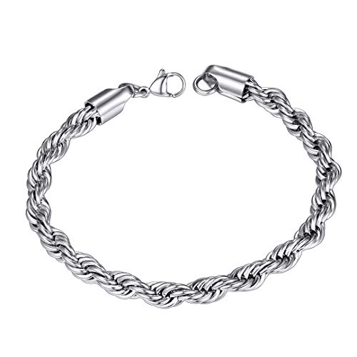 ChainsHouse 6mm breit kordelkette armband herren damen armband silber für frauen männer von ChainsHouse