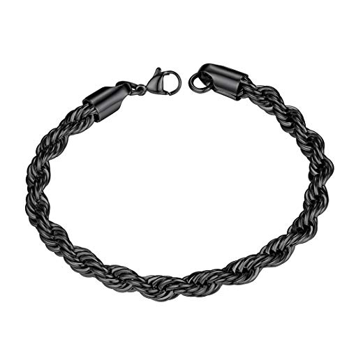 ChainsHouse 6mm kordelkette herren armband 21cm edelstahl armschmuck für männer jungen von ChainsHouse