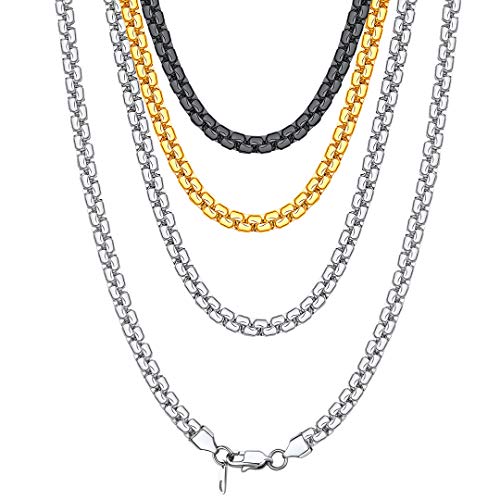 ChainsHouse Halskette Herren Edelstahl Kette Männer Venezianer Halskette ohne Anhänger 6mm Venezianierkette Damen Herren Venezianisch Link Halskette Mann Gliederkette Schmuck für Valentinstag von ChainsHouse