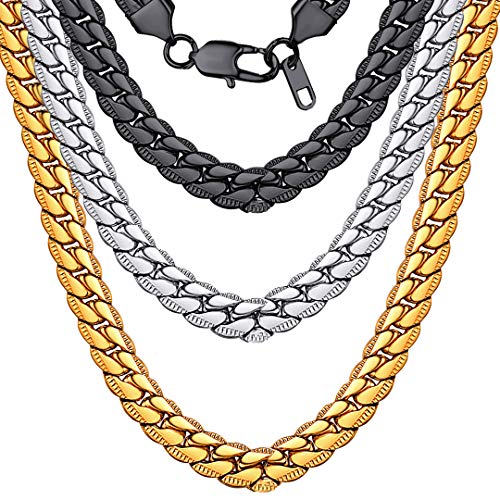 ChainsHouse 8mm breit 76cm lang Massive vergoldete Panzerkette im coolen Design für Hip pop Rapper/Punk Rocker/Biker/Model von ChainsHouse