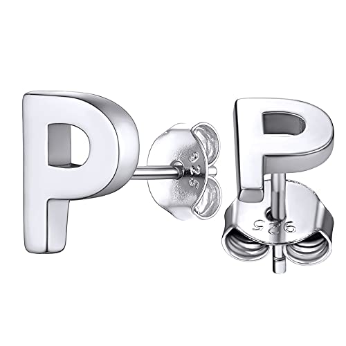 ChainsHouse 925 A Silber Alphabet Ohrstecker mit Geschenkebox Initialer Letter Ohrschmuck mit Geschenkebox für Geburtstag Weihnachten Valentinstag von ChainsHouse