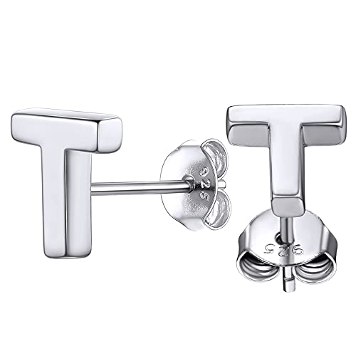 ChainsHouse 925 A Silber Buchstabe T Ohrstecker Minimalisitischer Letter Ohrstecker mit Geschenkebox Hochzeits Ohrstecker Verlorbung Ohrstecker von ChainsHouse