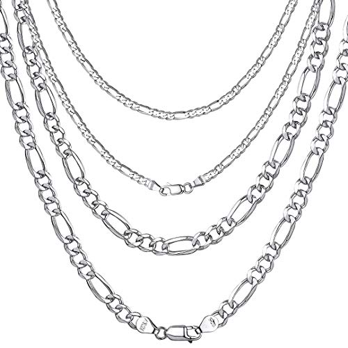 ChainsHouse 925 Silber Italien Figarokette 36cm mit 5cm Verlängerung Kette Damen Schmuck an jeden Alltag von ChainsHouse