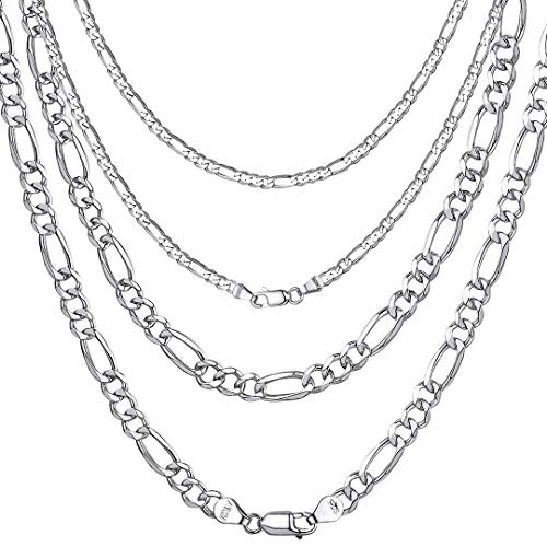 ChainsHouse 925 Silber Italien Figarokette 36cm mit 5cm Verlängerung kette Damen Schmuck an jeden Alltag von ChainsHouse
