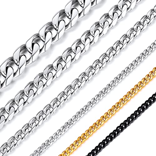 ChainsHouse 3mm breit 35cm lang Choker Kette für Damen und mädchen Kette in kubanische Design-Silber-Mit Geschenkebox von ChainsHouse