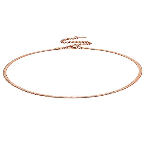 ChainsHouse Schlangenkette in Rosegold 3mm breit 32cm lang Choker Halskette in Schlange Symbol Design Minimalisitische Halskette für Ehefrau Mama von ChainsHouse