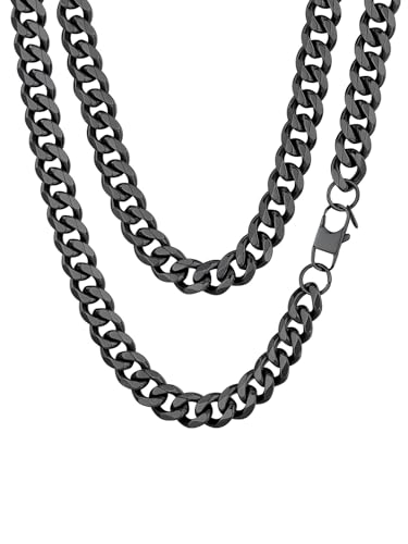 ChainsHouse Edelstahl collier frauen schmuck edelstahl collier -Schwarz-12mm breit-61cm lang von ChainsHouse