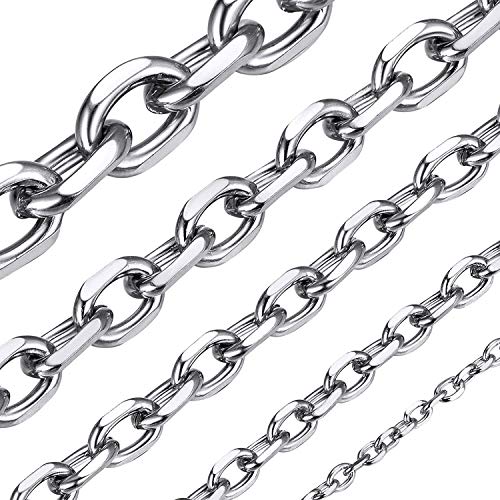 ChainsHouse Edelstahl Erbskette silberkette Rolo Collier 46cm lang Geliederkette mit Geschenkebox für Mädchen und Jungen von ChainsHouse