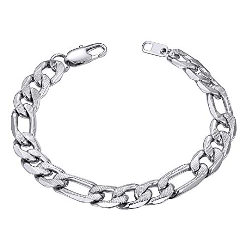 ChainsHouse Edelstahl herren Armband glänzed Figarokette Armskette 19cm cooles Armbänder von ChainsHouse