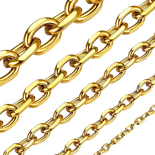 ChainsHouse Edelstahl Herrenkette damen Erbskette Rolo Kabel Kette -Breit 12MM-vergoldet-wählbar Länge von ChainsHouse