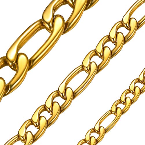 ChainsHouse Edelstahl Kette aus Gold hochwertige Gliederkette mit Geschenkebox-3MM Breit 66cm lang von ChainsHouse