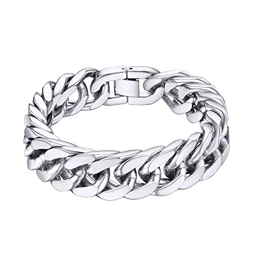 ChainsHouse Edelstahl Panzerarmband 8mm 19cm lang Herren Armbänder mit Geschenkebox für Frauen und männer von ChainsHouse