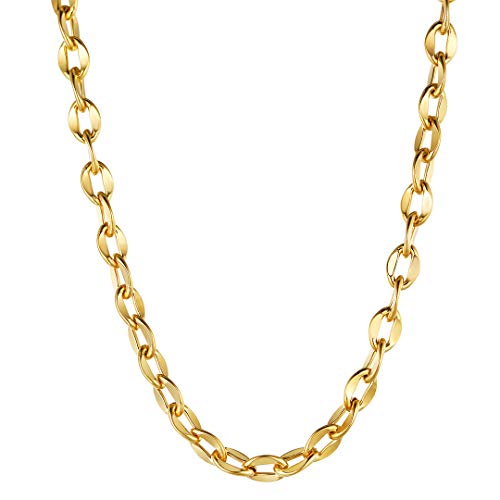 ChainsHouse Gold Collier Edelstahl herrenkette Twisted Kreuz Halskette für Rapper/Biker/Rocker/Model von ChainsHouse