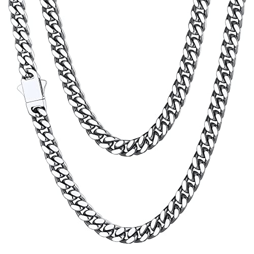 ChainsHouse Herren Halskette Edelstahl Kette Damen Kubanische Kette 66cm Partner Kette 5mm breit Kette Herren Modeschmuck von ChainsHouse