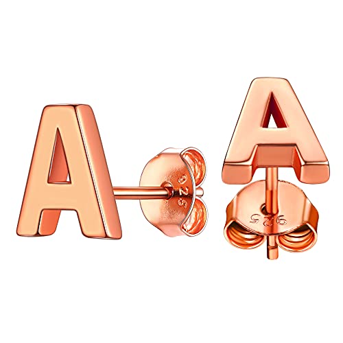 ChainsHouse Initialer Letter A Ohrstecker Damen Mädchen Kleiner Piercing Ohrschmuck goldener Buchstabe A Ohrringe für Braut Brautjungfer Model von ChainsHouse